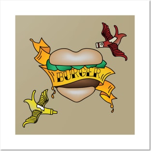 Burger Tattoo Posters and Art